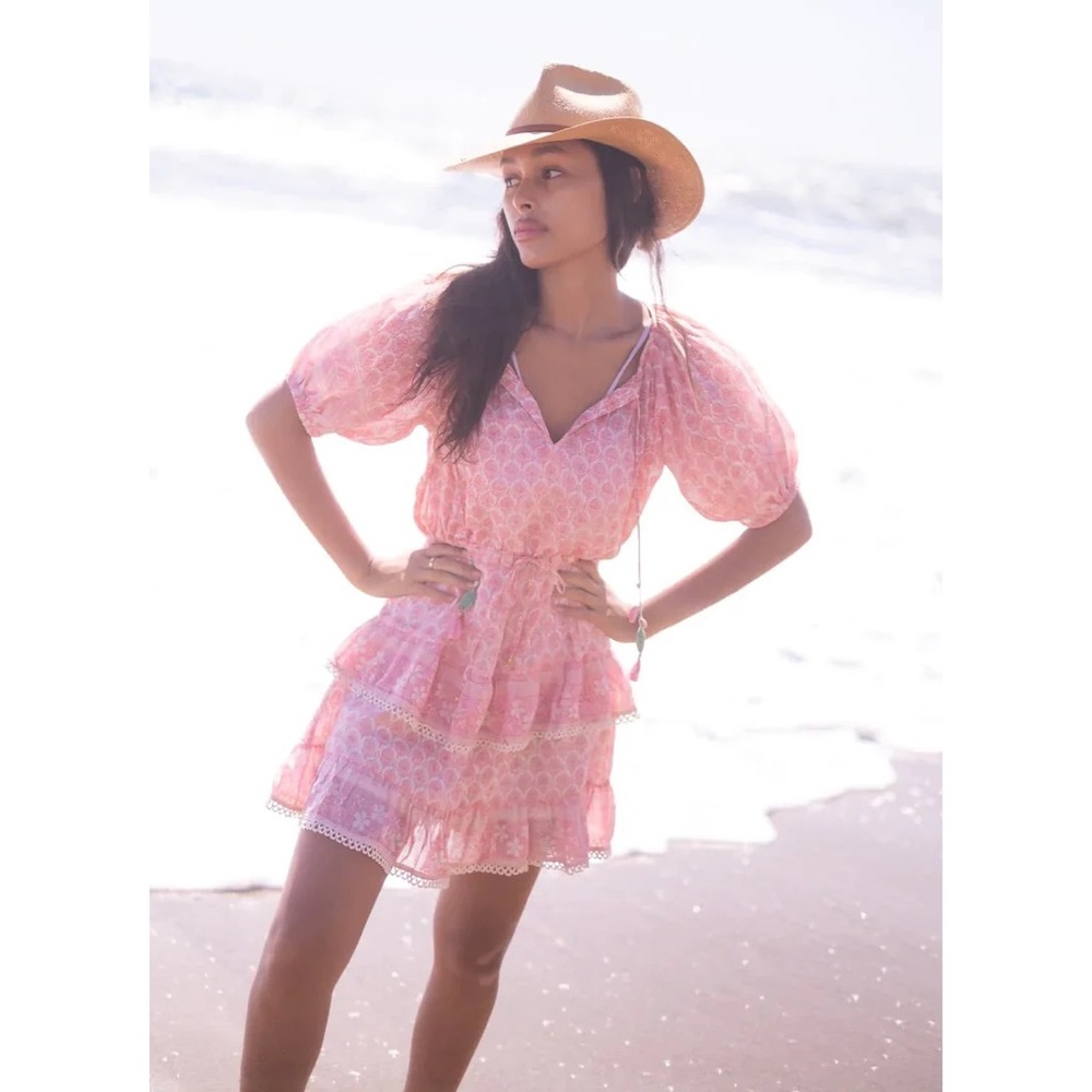 New Alicia Bell Mini Pink Long Sleeve Dress M Toucan
